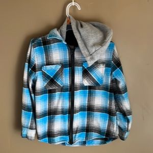 Wonder Nation light hooded button up